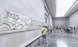 Visitors admire the Parthenon Marbles inside the Parthenon Galleries in the British Museum...