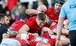 Calum Green of Leicester Tigers leads a drive for the line during the Gallagher Premiershi...