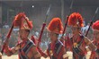 Naga tribesman from Pochury tribe performs a traditional dance on the third day of the sta...
