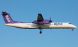 A Flybe Dash 8 landing at London Heathrow Airport, Hounslow, United Kingdom Wednesday 14th...