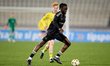 Kenneth Ikugar (front) of FC Spartak Trnava about to shoot at goal during the Tipsport M...
