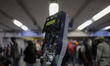 View of electronic readers of turnstiles destroyed by members of the feminist black bloc,...