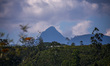 Adam's Peak is pictured from an ''Ella odyssey'' train heading to Badulla on January 14, 2...