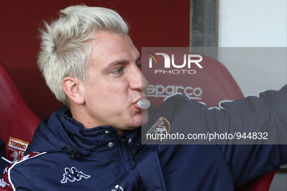 Torino forward Maxi Lopez (11) waits on the bench during the Serie A football match n.15 TORINO - ROMA on 05/12/15 at the Stadio Olimpico in...