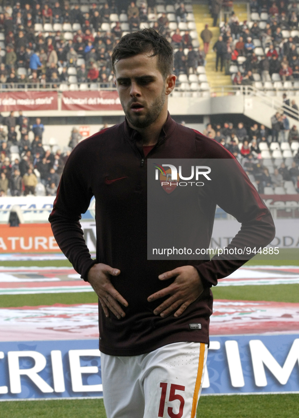Miralem Pjanic before the Seria A match  between Torino FC and AS Roma at the olympic stadium of turin on december 5, 2015 in torino, italy....