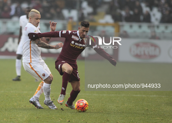 Giuseppe Vives and Radja Nainggolan during the Seria A match  between Torino FC and AS Roma at the olympic stadium of turin on december 5, 2...