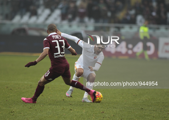 Bruno Peres during the Seria A match  between Torino FC and AS Roma at the olympic stadium of turin on december 5, 2015 in torino, italy.  