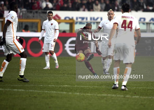 Shot of Bruno Peres during the Seria A match  between Torino FC and AS Roma at the olympic stadium of turin on december 5, 2015 in torino, i...