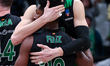 Ante Tomic of Joventut Badalona with Andres Feliz of Joventut Badalona during the Eurocup...