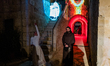 A scene from the Borgo Infernum traveling event in the historic center of Giovinazzo on Ja...