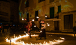 A scene from the Borgo Infernum traveling event in the historic center of Giovinazzo on Ja...