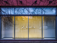 Zara store window in Warsaw, Poland on January 19, 2023. (