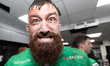 Gary Graham of Newcastle Falcons is pictured bloodied after his side's fine win against Co...