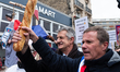 Nicolas Dupont-Aignan, MP and president of the Debout La France party and Jean Lassalle, f...