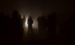 Indian passenger wait for bus at bus stand,during heavy fogg,in Allahabad on December 8,20...