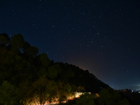 View of stars on a cold winter night in Kasauli area of Himachal Pradesh, India on 26 January 2023. (