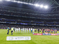 Players during the Copa del Rey match between Real Madrid and Atletico de Madrid at Estadio Santiago Bernabeu in Madrid, Spain. (