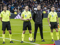 Soto Grado with others Referees during the Copa del Rey match between Real Madrid and Atletico de Madrid at Estadio Santiago Bernabeu in Mad...