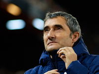 Ernesto Valverde head coach of Athletic Club looks on prior to the Copa del Rey Quarter Final match between Valencia CF and Athletic Club at...
