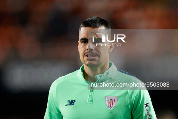 Dani Garcia of Athletic Club looks on prior to the Copa del Rey Quarter Final match between Valencia CF and Athletic Club at Mestalla stadiu...