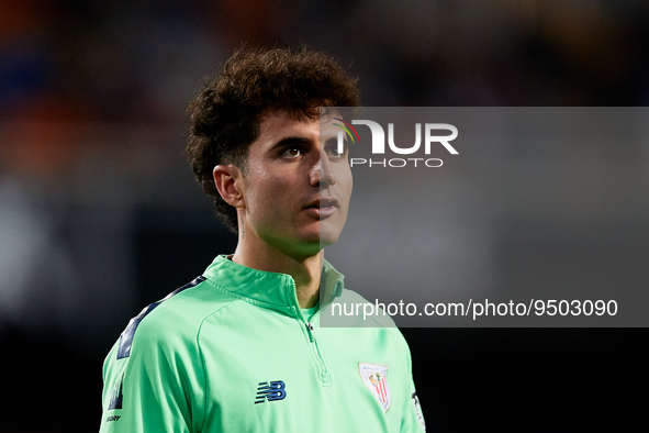 Jon Morcillo of Athletic Club looks on prior to the Copa del Rey Quarter Final match between Valencia CF and Athletic Club at Mestalla stadi...