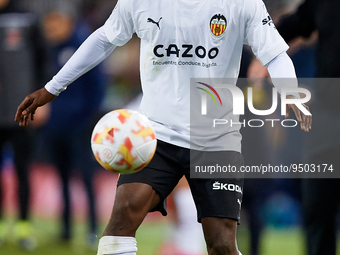 Yunus Musah of Valencia CF in action during the Copa del Rey Quarter Final match between Valencia CF and Athletic Club at Mestalla stadium,...