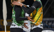  Barbara Seixas de Freitas (L) and Carolina Solberg Salgado (R) of Brazil action during th...