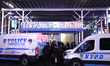 NYPD officers are seen followiing several arrests during a demonstration for the release o...