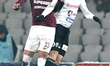Alexandru Albu (L) and Lorand Fulop (R) in action during Romania Superliga: FC Universitat...