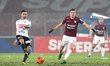 Ovidiu Bic (L) and Mattias Kait (R) in action during Romania Superliga: FC Universitatea U...