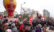 Protesters gathered during a rally on a second day of nationwide strikes and protests over...
