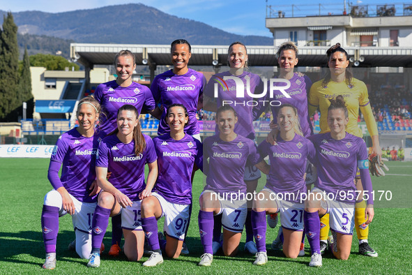 ACF Fiorentina team line-up during the Italian football Serie A Women match ACF Fiorentina vs Juventus FC on February 11, 2023 at the Pietro...