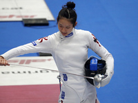 Man Wai Vivian Kong, from Hong Kong, and current Asian champion, during the 46th edition of the City of Barcelona International Fencing Trop...