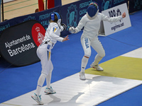 Alberta Santuccio, from Italy, and Inna Brovko, from Ukraine, during the 46th edition of the City of Barcelona International Fencing Trophy...