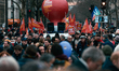 General view of the procession of demonstrators of the Independent Democratic Workers' Par...