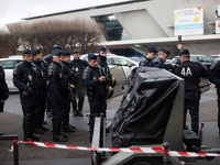 Police isolated the area for the climate demonstrations during the last day of COP21 on Avenue De La Grande Armée in Paris, France, on Decem...