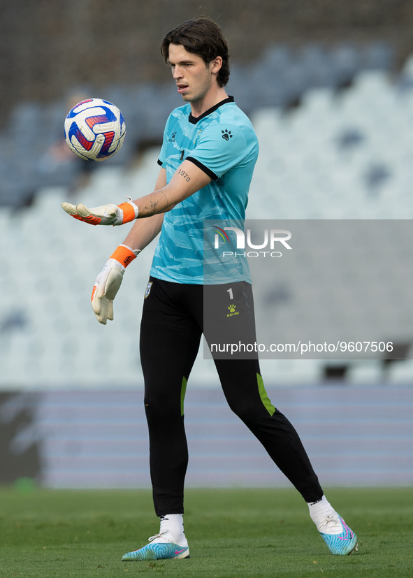 Nicholas Suman (Gk) of the Bulls warms up ahead of the round 17 A-League Men's match between Macarthur FC and Newcastle Jets at Campbelltown...