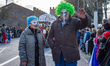 The city of Rieti during carnival celebrations 2023, with a parade of masks and masked flo...