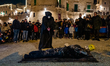 The cremation of the puppet on Shrove Tuesday in the small port of Giovinazzo on February...