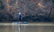 A woman is seen paddle boarding at Miami Whitewater Forest on Thursday, February 23, 2023,...