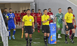 Saudi Arabias Al Hilal Saudi FC and Irans Foolad F.C teams arrives on the pitch before the...