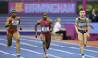Dina Asher-Smith (GBR) beats Destiny Smith-Barnett (USA) in the Women's 60m Heat 2 during...