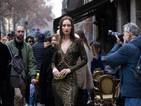 People outside the Dolce &amp; Gabbana fashion show during the Milan Fashion Week Womenswear Fall/Winter 2023/2024 on February 25, 2023 in M...