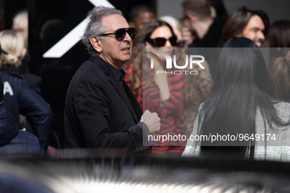 Carlo Capasa is seen at the Dolce &amp; Gabbana fashion show during the Milan Fashion Week Womenswear Fall/Winter 2023/2024 on February 25,...