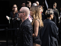 J Balvin and Valentina Fernet are seen at the Dolce &amp; Gabbana fashion show during the Milan Fashion Week Womenswear Fall/Winter 2023/202...