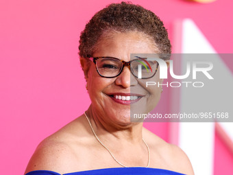 Mayor of Los Angeles Karen Bass arrives at the 54th Annual NAACP Image Awards held at the Pasadena Civic Auditorium on February 25, 2023 in...