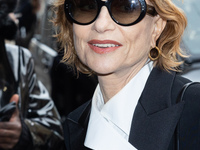 Isabelle Huppert arrives at Giorgio Armani fashion show during the Milan Fashion Week Fall/Winter 2023/2024 in Milano, Italy, on February 26...