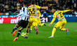 Udinese's Destiny Udogie and Spezia's Kevin Agudelo during the italian soccer Serie A matc...
