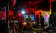 Firefighters work during an operation after a fire broke out at a fuel storage station ope...