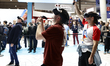  Congress visitors playing a Virtual Reality with the new VIVE XR Elite VR headset on the...